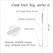 Kabliukai su pavadėliais Orange carp Hair Rigs RC0206